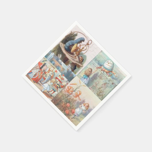 Alice in Wonderland en door het glas Servet (Hoek)