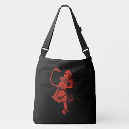 Alice in Wonderland en Flamingo Crossbody Tas (Voorkant)