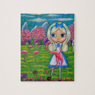 Alice in Wonderland en Flamingos Puzzle Legpuzzel