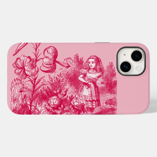 Alice in Wonderland en Flowers Case-Mate iPhone Case (Achterkant (horizontaal))