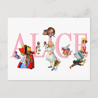 Alice in Wonderland en Friends Briefkaart