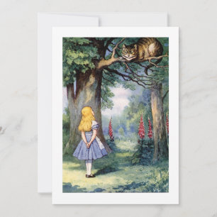Alice in Wonderland en kat boven de boom Kaart