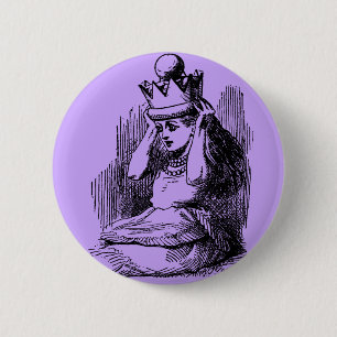 Alice in Wonderland en Kroon Ronde Button 5,7 Cm