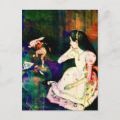 Alice in Wonderland en White Rabbit Waterverf Briefkaart (Voorkant)