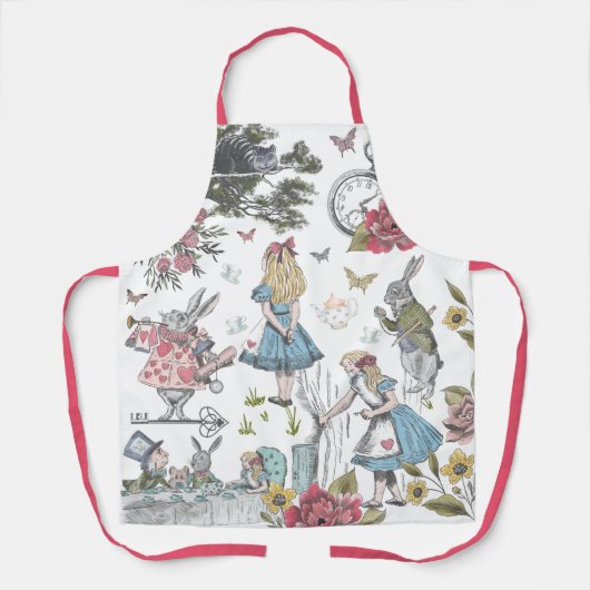 Alice in Wonderland Fairy Tale Collage Jig Schort (Voorkant)