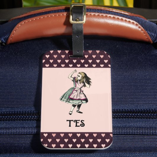 Alice in Wonderland Fairy Tale Monogram Bagagelabel (Voorkant Insitu 2)