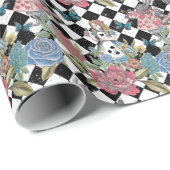  Alice in Wonderland Fairytale Checkerboard Cadeaupapier (Rol Hoek)