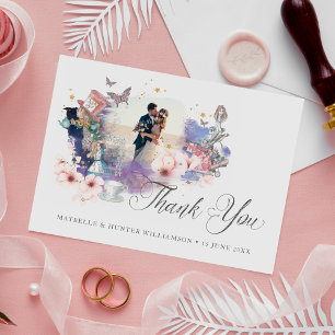  Alice in Wonderland Fairytale Foto Bedankkaart