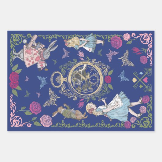 Alice in Wonderland Fairytale ontkoppeling Inpakpapier Vel (Voorkant 3)