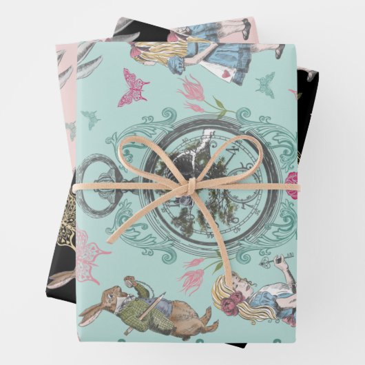 Alice in Wonderland Fairytale ontkoppeling Inpakpapier Vel (In situ)