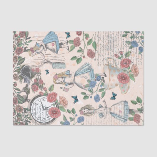  Alice in Wonderland Fairytale ontkoppeling Tissuepapier (Voorkant)