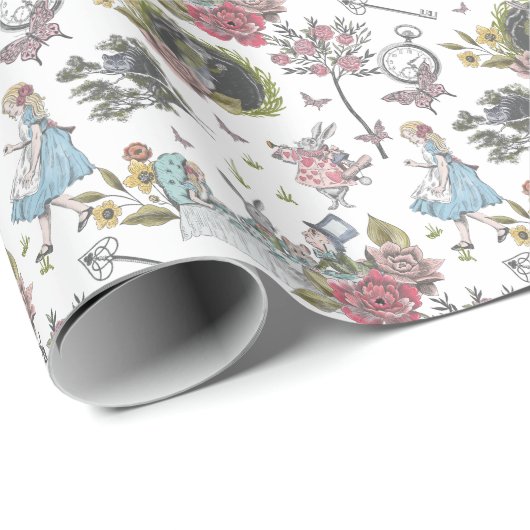  Alice in Wonderland Fairytale Storybook Cadeaupapier (Rol Hoek)