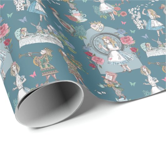  Alice in Wonderland Fairytale Storybook Wr Cadeaupapier (Rol Hoek)
