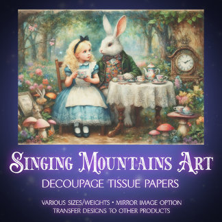 Alice in Wonderland Fairytale Tea Party Decoupage Tissuepapier