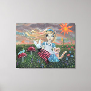 Alice in Wonderland Fantasie Sprookje Kunst Canvas Afdruk