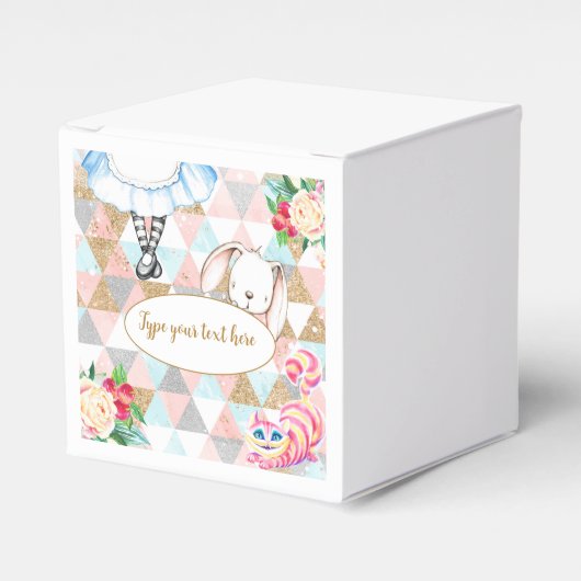 Alice in Wonderland Favor Box Bedankdoosjes (Voorkant Zijde)