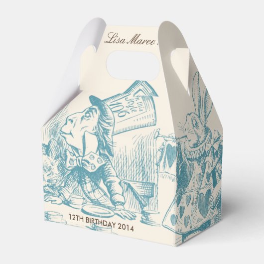 Alice in Wonderland - Favor Box Bedankdoosjes (Voorkant Zijde)