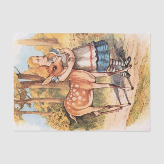 Alice in Wonderland Fawn Decoupage Tissuepapier (Voorkant)