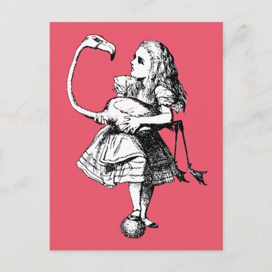  Alice in Wonderland Flamingo Briefkaart (Voorkant)