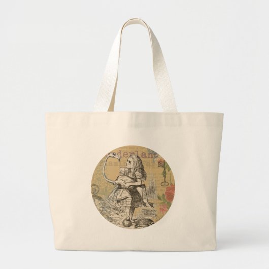 Alice in Wonderland Flamingo Classic Grote Tote Bag (Voorkant)