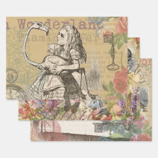 Alice in Wonderland Flamingo Classic Inpakpapier Vel (Set)