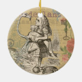 Alice in Wonderland Flamingo Classic Keramisch Ornament (Achterkant)