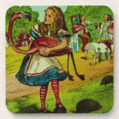 Alice in Wonderland Flamingo Croquet Bier Onderzetter (Voorkant)