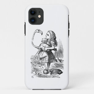 Alice in Wonderland flamingo croquet  print iPhone 11 Hoesje