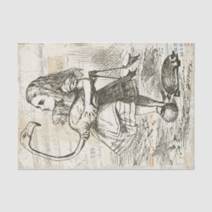 Alice in Wonderland Flamingo Decoupage Tissuepapier