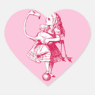 Alice in Wonderland Flamingo Hart Sticker