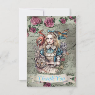 Alice in Wonderland Flat Dank u kaart