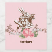 Alice in Wonderland flora wijnetiket Wijn Etiket (Enkel label)