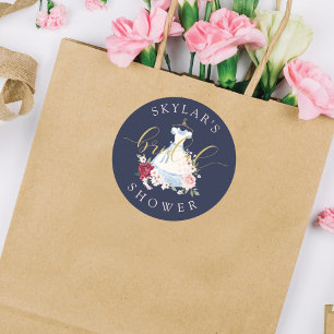 Alice in Wonderland Floral Dress Vrijgezellenfeest Ronde Sticker