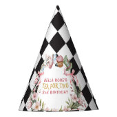 Alice in Wonderland Flower Lijst 2e geboortedag Feesthoedjes (Voorkant)