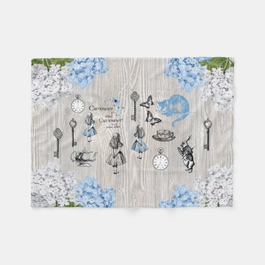Alice in Wonderland  Flowers Fleece Blanket (Voorkant (Horizontaal))