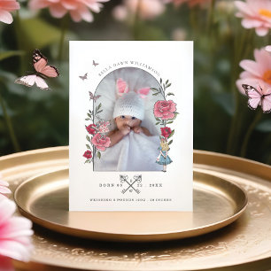Alice in Wonderland - geboorteaankondiging Kaart