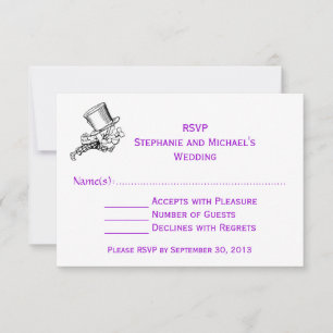 Alice In Wonderland Gekke Hoedenmaker Huwelijk RSV RSVP Kaartje