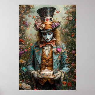 Alice in Wonderland Gekke Hoedenmaker met Theepot Poster