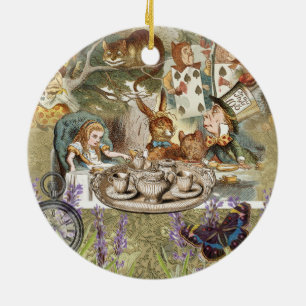 Alice in Wonderland Gekke-Theepartij Keramisch Ornament