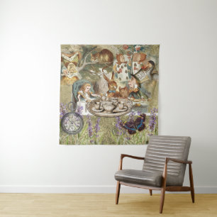 Alice in Wonderland Gekke Theepartij Wandkleed