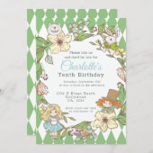 Alice in Wonderland - Gepersonaliseerde Partij Kaart (Voorkant / Achterkant)