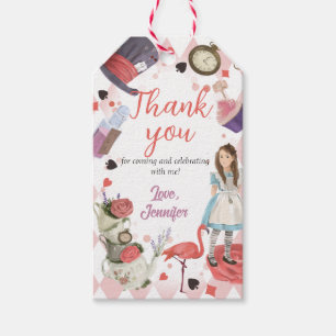 Alice in Wonderland Girl Birthday Gift Label Cadeaulabel