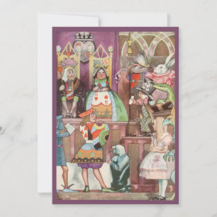 Alice in Wonderland Girl Birthday Party Invitation Kaart