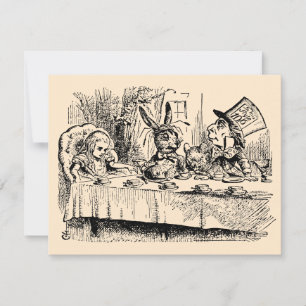 Alice in Wonderland Girl Birthday Party Invitation Kaart