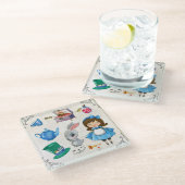 Alice in Wonderland Glazen Onderzetter (Schuin)
