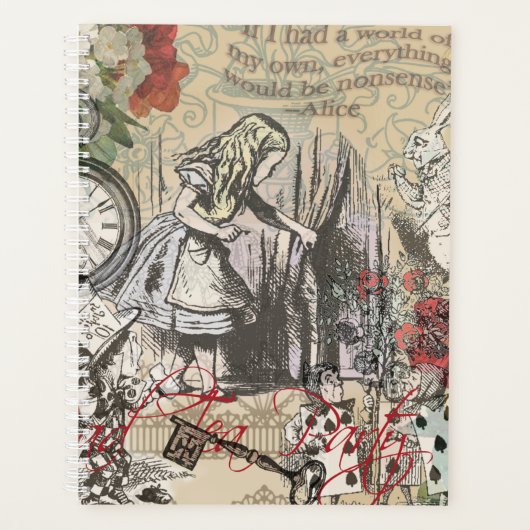 Alice in Wonderland gordijn klassieke kunst Planner (Voorkant)