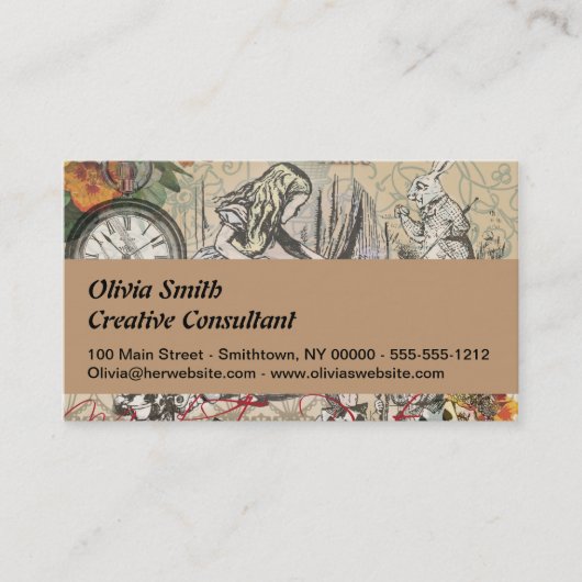 Alice in Wonderland gordijn klassieke kunst Visitekaartje (Voorkant)