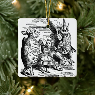  Alice in Wonderland, Griffin, Mock Turtle Keramisch Ornament
