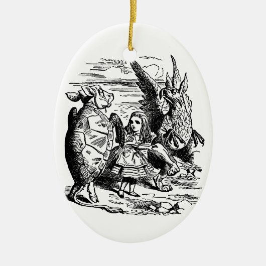  Alice in Wonderland, Griffin, Mock Turtle Keramisch Ornament (Voorkant)