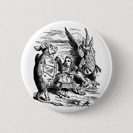 Alice in Wonderland, Griffin, Mock Turtle Ronde Button 5,7 Cm (Voorkant)
